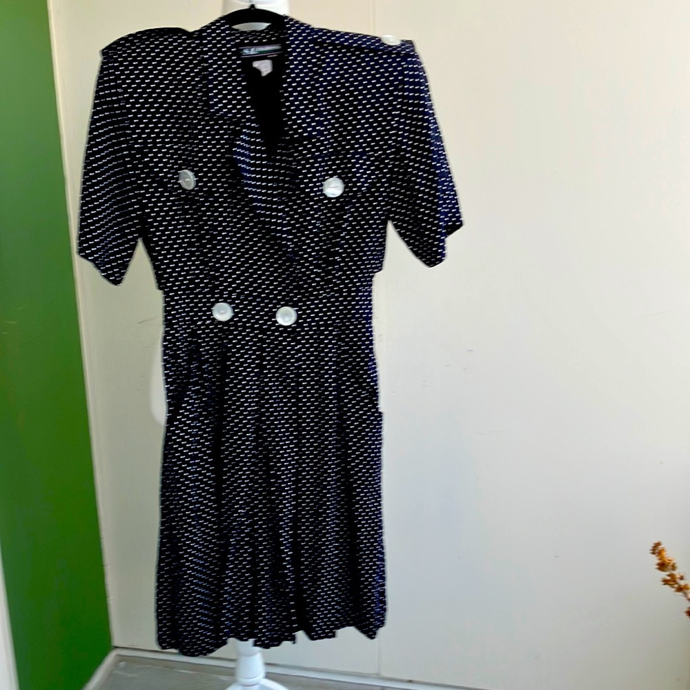 Vintage 80s 90s Black and White Polka Dot Romper